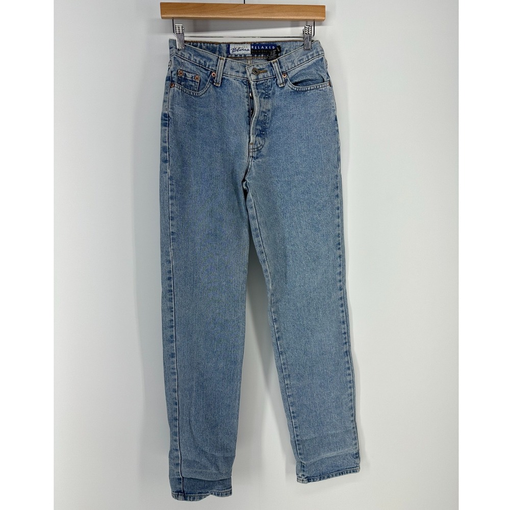 Express Bleus Jeans Womens 3/4 Blue Relaxed High Rise Straight Leg Vintage 90s